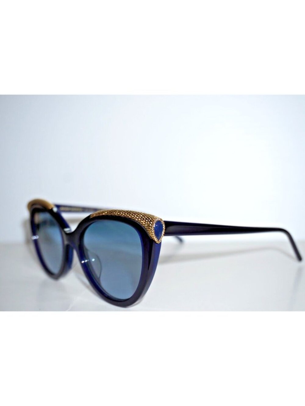 BOUCHERON BC 0116S 002 Blue Acetate, Metal Sunglasses France Designer